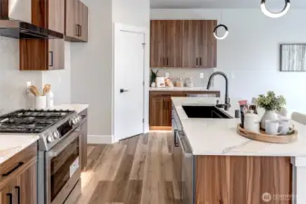 Gas range with Bosch appliances