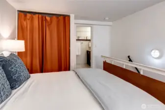 Bedroom with walk in closet