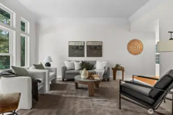 Large living room gives opportunity for both relaxation and event spacing.