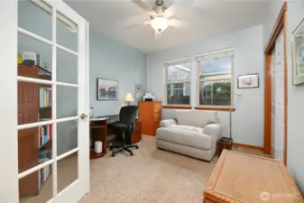 Bedroom #2 with French doors.