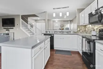 Hard surface flooring throughout main level living space.