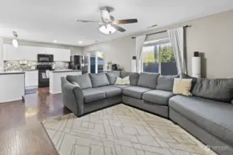 Kitchen opens to Living room.