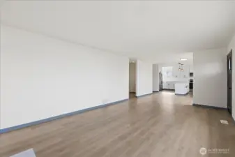 Enough room for any kind of living room furniture you may have.