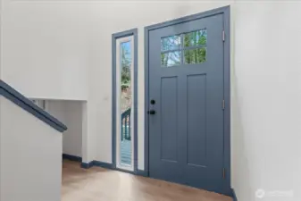 Split entry door leading to the back porch.