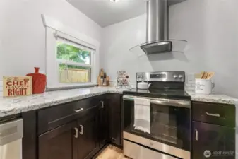 This kitchen is so bright and lovely