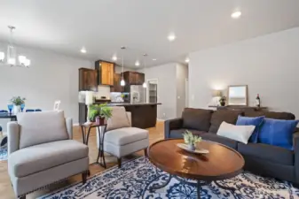 Living room into Kitchen