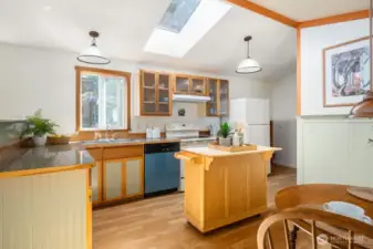 Looking from the living area into the kitchen.
