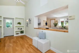 Pass through window to dining area