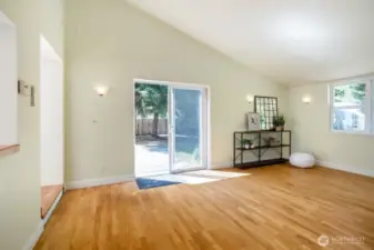 Sliding doors to back patio off of living area