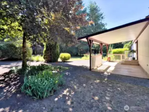 Covered patio off entry door