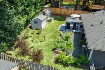 Back yard gardens are nicely established