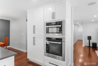Microwave and oven combo~every space utilitzed