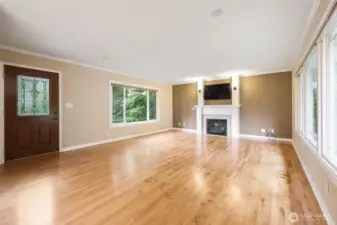 Hardwood floors throughout the home