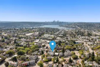 From above, the Seattle skyline stretches in the distance, a reminder of the vibrant city just minutes from your doorstep.