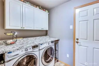 Laundry room, 2 car garage beyond the door.