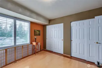 Second Bedroom upstairs has ample closet space.