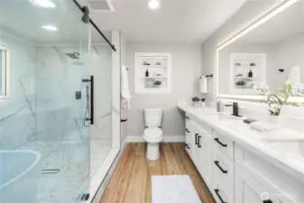 Gorgeous custom master bath.