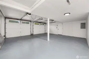 Large and nicely finished 2 car garage