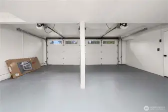 Large and nicely finished 2 car garage