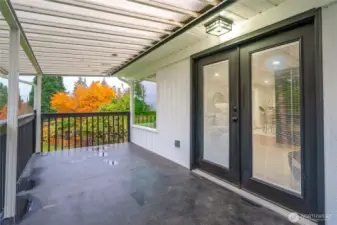 Upstairs covered patio.