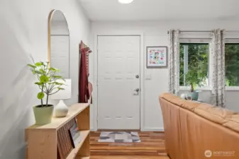 Warm entry - new floors and fresh paint throughout