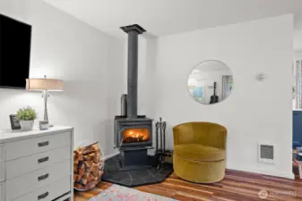 Efficient wood-burning stove provides wonderful warmth