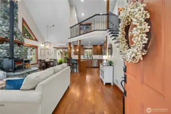 Immediately greeted by soaring ceilings...