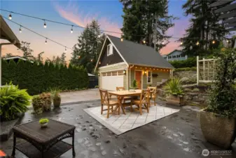 Beautifully terraced stone gardens with mature landscaping...