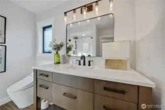 Primary suite with toto smart toilet and walk-in shower