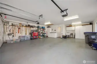 Oversized 2 car garage.