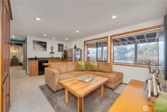 Lower Living Guest Suite Living with great lake views