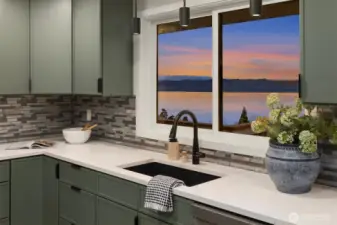 Captivating views while prepping for dinner...