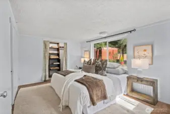 Built-in shelving adds extra storage to Closet 1.