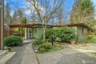 Enjoy the outdoors rain or shine with this covered space.