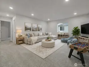 Versatile upper-level bonus room ideal for entertainment or family fun - virtual stage.