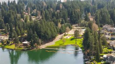 Waterfront private access to gated Jenks park with boat ramp, one of the 3 waterfront private parks for this Lake Tapps community