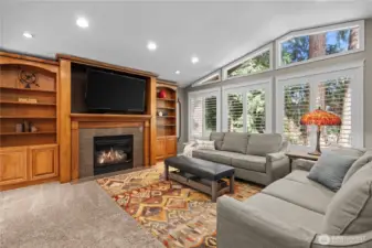 Cozy gas fireplace in living room