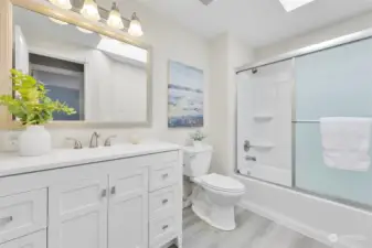 Nicely updated full bathroom upstairs.