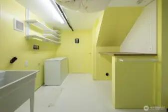 Basement laundry room