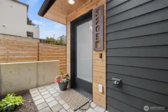 Private front entry without compromising natural light.