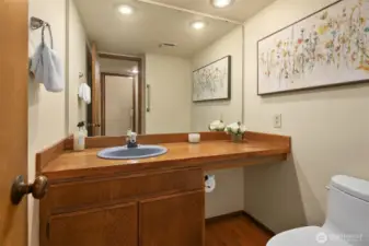 Main level powder room makes it easy for your visitors.