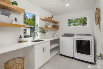 Dedicated laundry room with storage space