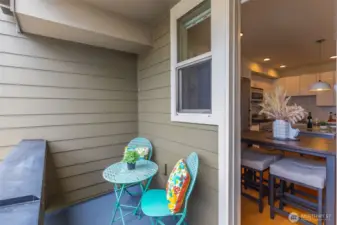 Deck right off of the kitchen, perfect for your grill.