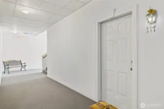 Wide hallway make for easy access.