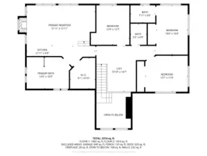 Second floor - with dimensions