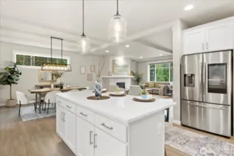 Kitchen w/ Smart refridgerator