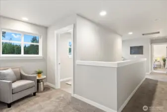 Seating area outside utility room