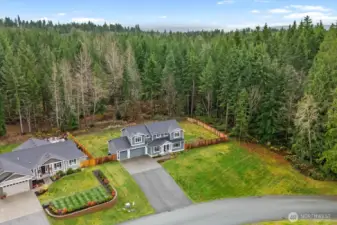 Aerial view of corner lot