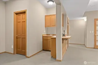 Kitchenette and Bath on Lower Level