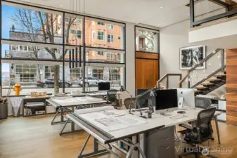 Virtually staged - open office concept